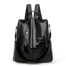 Load image into Gallery viewer, Female Backpacks PU leather Women Rucksack Large Capacity School College Bags Anti-theft Travel Backpack big Shoulder Bags black