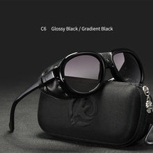 Load image into Gallery viewer, KDEAM Luxury Steampunk Pilot Sunglasses Men and Women Soft Leather Shield Glasses UV400 Protection KD2095