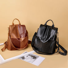 Load image into Gallery viewer, Female Backpacks PU leather Women Rucksack Large Capacity School College Bags Anti-theft Travel Backpack big Shoulder Bags black