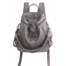 Load image into Gallery viewer, 2022 New Fashion Women Leather Backpack Multifunction Designer Softback Backpacks Female Bookbags For Teenage Girls Rivet Bag