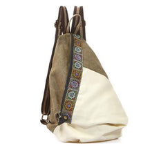Load image into Gallery viewer, 2021 New Vintage Canvas Backpack Women Embroidery Patchwork Drawstring Travel Bag Bucket Shoulder Bags Mochila Rucksack
