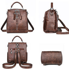 Load image into Gallery viewer, Small Backpack Multifunction Women Backpacks Vintage Leather School Bags For Girls Shoulder Bag Ladies Travel Backpack mochilas