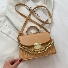 Load image into Gallery viewer, New Embroidery Shoulder Bags for Women Thick Chain Handbags Female Purse PU Leather Flap Crossbody Bags Fashion Designer