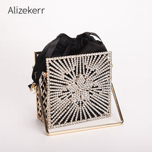 Load image into Gallery viewer, Shiny star Diamonds Evening Bags Women 2020 New Luxury Rhinestone Metal Cage Clutch Purse Female Chic Hollow Out Shoulder Bags