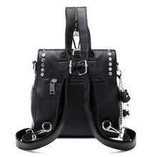 Load image into Gallery viewer, Luxury Women Genuine Leather Backpack Rivet Multifunctional Shoulder Bag Female Retro Travel Bag Teenage Girls Fashion Schoolbag