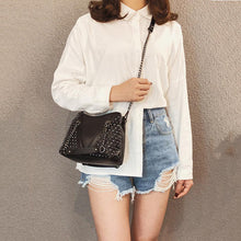 Load image into Gallery viewer, ANNRMYRS Rock Rivet Shoulder Bag Female Small Bags For Women Handbags Punk Handbag Leather Women Messenger Bags Purses
