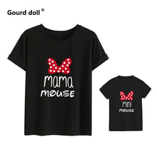 Load image into Gallery viewer, Cotton family matching clothes Outfits Mother And Daughter T-Shirt Mommy and Me Clothes lovely Blouse kids baby girl boys Look
