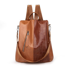 Load image into Gallery viewer, Female Backpacks PU leather Women Rucksack Large Capacity School College Bags Anti-theft Travel Backpack big Shoulder Bags black