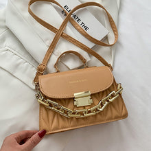 Load image into Gallery viewer, New Embroidery Shoulder Bags for Women Thick Chain Handbags Female Purse PU Leather Flap Crossbody Bags Fashion Designer