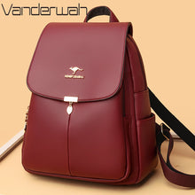 Load image into Gallery viewer, Large Capacity Women Backpack Purses High Quality Leather Female Vintage Bag School Bags Travel Bagpack Ladies Bookbag Rucksacks