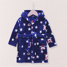 Load image into Gallery viewer, Cute Baby Boys Girls Flannel Cartoon Kids Dressing Gown Winter Casual Warm Long Sleeve Sleepwear Pajama Bathrobe for Children