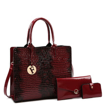 Load image into Gallery viewer, 3 Sets Luxury Patent Leather Handbag for Women 2022 Alligator Patterrn Designer Female Shoulder Crossbody Bag Ladies Sac A Main