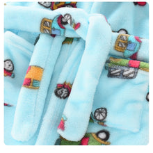 Load image into Gallery viewer, Cute Baby Boys Girls Flannel Cartoon Kids Dressing Gown Winter Casual Warm Long Sleeve Sleepwear Pajama Bathrobe for Children