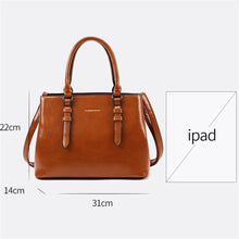 Load image into Gallery viewer, Quality Split Leather Top Handle Bag Female Shoulder Crossbody Shopper Hand Bag Luxury Handbags Women Bags Designer Sac A Main