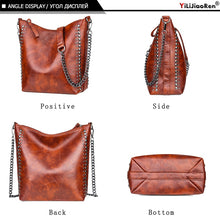 Load image into Gallery viewer, Retro Rivet Shoulder Bag Chain Crossbody Bags for Women Luxury Leather Messenger Bag Women Large Handbag Lady Bolsas De Mujer