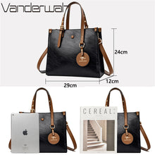 Load image into Gallery viewer, 3 Layers Casual Tote Vintage Ladies Tote Hand Bag Leather Luxury Handbags Women Designer Bags for Women 2022 Sac A Main Femme