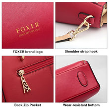 Load image into Gallery viewer, FOXER Handbag Women Purse Female Split Leather Crossbody Shoulder Bags Large Capacity Handbags Stylish Messenger Bags Chic Totes