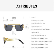 Load image into Gallery viewer, SHAUNA Fashion Metal Leopard Rimless Sunglasses Double Bridges Gradient Ocean Film Shades UV400