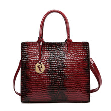 Load image into Gallery viewer, 3 Sets Luxury Patent Leather Handbag for Women 2022 Alligator Patterrn Designer Female Shoulder Crossbody Bag Ladies Sac A Main