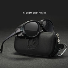Load image into Gallery viewer, KDEAM Luxury Steampunk Pilot Sunglasses Men and Women Soft Leather Shield Glasses UV400 Protection KD2095