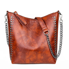 Load image into Gallery viewer, Retro Rivet Shoulder Bag Chain Crossbody Bags for Women Luxury Leather Messenger Bag Women Large Handbag Lady Bolsas De Mujer