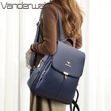 Load image into Gallery viewer, Large Capacity Women Backpack Purses High Quality Leather Female Vintage Bag School Bags Travel Bagpack Ladies Bookbag Rucksacks