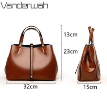 Load image into Gallery viewer, Vintage Leather Handbags and Purses for Women 2022 Trendy High Quality Female Designer Shoulder Crossbody Bag Retro Casual Totes