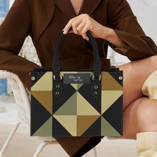 Load image into Gallery viewer, Tealux Green Puzzle PU Leather Handbag-Small (Model 1747)