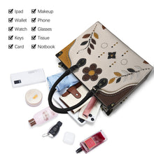 Load image into Gallery viewer, Brown Treasure PU Leather Handbag-Large (Model 1747)
