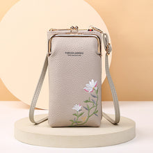 Load image into Gallery viewer, Flower Embroidery Phone Bag With Lock Buckle Outdoor Long Wallet Fashion Shoulder And Crossbody Bags