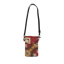 Load image into Gallery viewer, Burgundy Patch Small Cell Phone Wallet