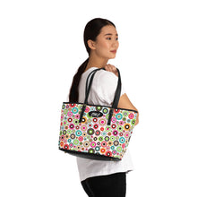 Load image into Gallery viewer, Black Back Thousand Circles Leather Shoulder Bag