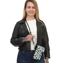 Load image into Gallery viewer, Blue Leopard Small Cell Phone Wallet