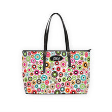 Load image into Gallery viewer, Black Back Thousand Circles Leather Shoulder Bag
