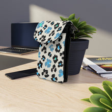 Load image into Gallery viewer, Blue Leopard Small Cell Phone Wallet
