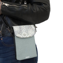 Load image into Gallery viewer, Gray Flowers Small Cell Phone Wallet