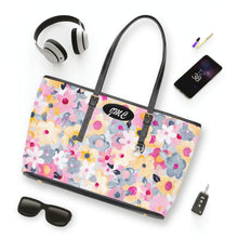 Load image into Gallery viewer, Pasty Pink Flowers PU Leather Shoulder Bag
