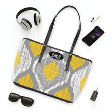 Load image into Gallery viewer, Big Yellow Gray PU Leather Shoulder Bag