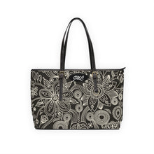 Load image into Gallery viewer, Black Gigantic Flower PU Leather Shoulder Bag