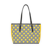 Load image into Gallery viewer, Yellow Gray Dots PU Leather Shoulder Bag