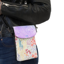 Load image into Gallery viewer, Blue Flower Small Cell Phone Wallet