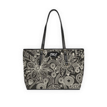 Load image into Gallery viewer, Black Gigantic Flower PU Leather Shoulder Bag