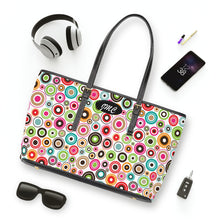 Load image into Gallery viewer, Black Back Thousand Circles Leather Shoulder Bag