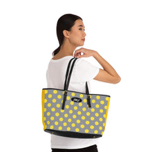 Load image into Gallery viewer, Yellow Gray Dots PU Leather Shoulder Bag