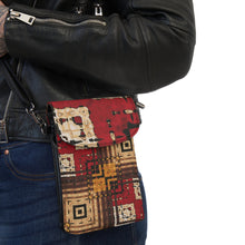 Load image into Gallery viewer, Burgundy Patch Small Cell Phone Wallet