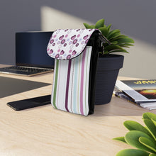 Load image into Gallery viewer, Falling Purple Hearts Small Cell Phone Wallet