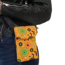 Load image into Gallery viewer, Orange Flower Garden Small Cell Phone Wallet