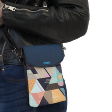 Load image into Gallery viewer, Blue Triangles Small Cell Phone Wallet