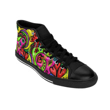 Load image into Gallery viewer, Vintage Rainbow Hearts Women's High-top Sneakers
