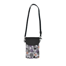 Load image into Gallery viewer, Black Flower Garden 3 Small Cell Phone Wallet